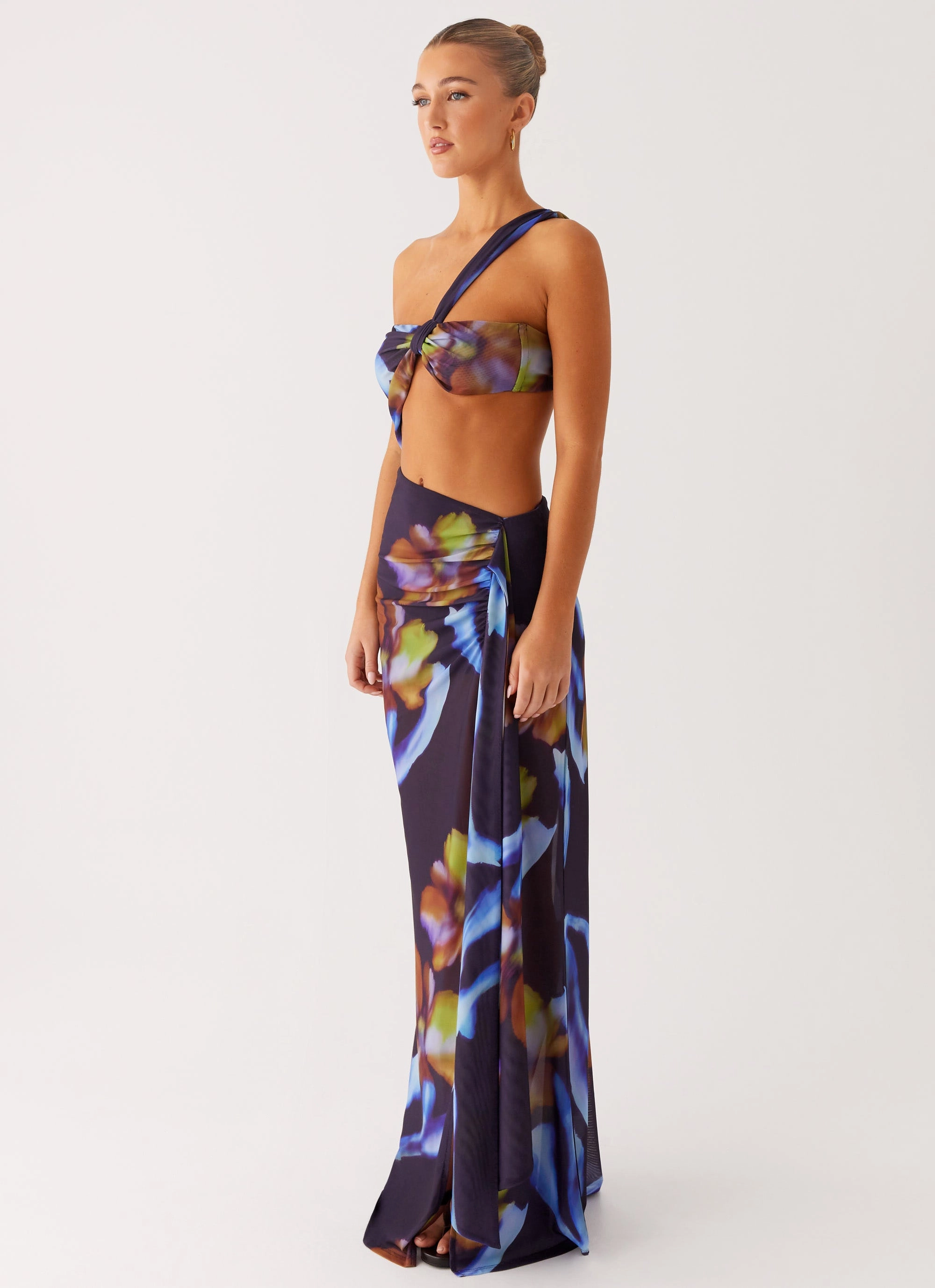 Costa Rica Maxi Dress - Dark Floral Soft Movement Bold Patterns