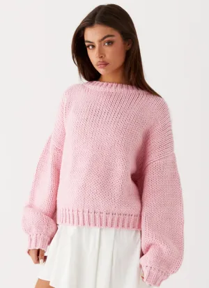 AntiStatic Weave SnagFreeKnit Costella Knit Sweater - Pink