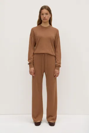 Unstructured Silhouette Double Needle Stitching Cotton Cashmere Pant