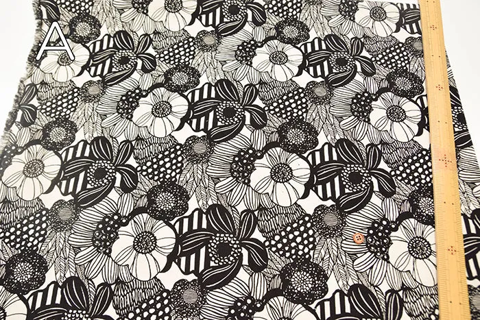 Cotton Corduroy Printed Fabric - Art Flower