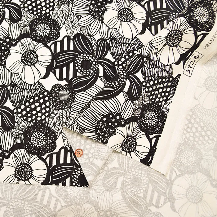 Cotton Corduroy Printed Fabric - Art Flower
