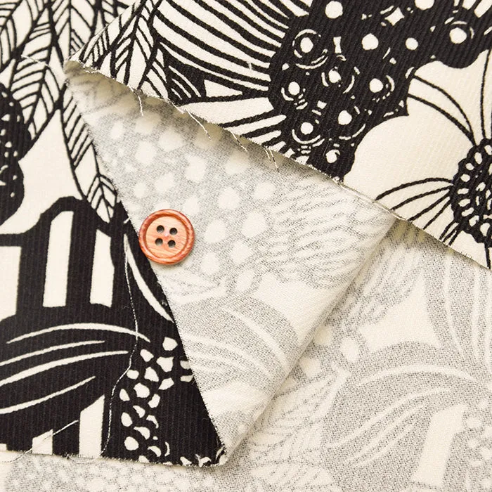 Cotton Corduroy Printed Fabric - Art Flower