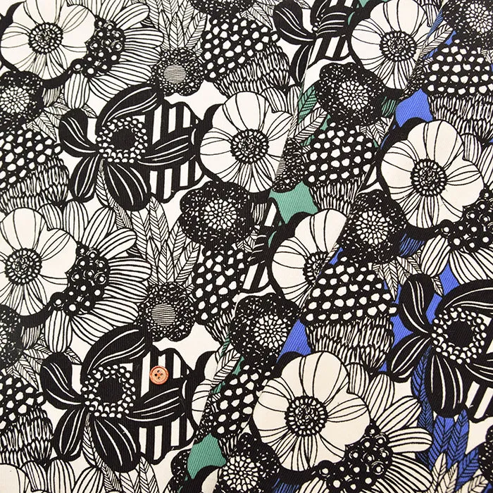 Cotton Corduroy Printed Fabric - Art Flower