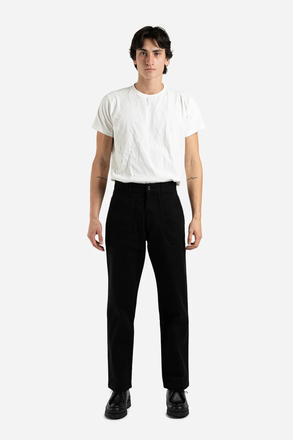 Cotton Fatigue Pants Regular Fit - Black