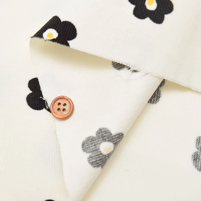 Cotton Shirt-Corduroy Printed Fabric - Flower