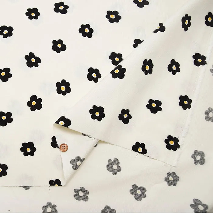 Cotton Shirt-Corduroy Printed Fabric - Flower