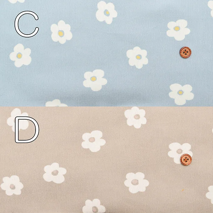 Cotton Shirt-Corduroy Printed Fabric - Flower