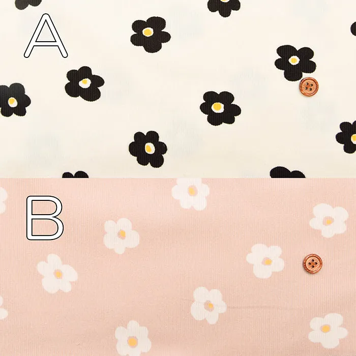 Cotton Shirt-Corduroy Printed Fabric - Flower