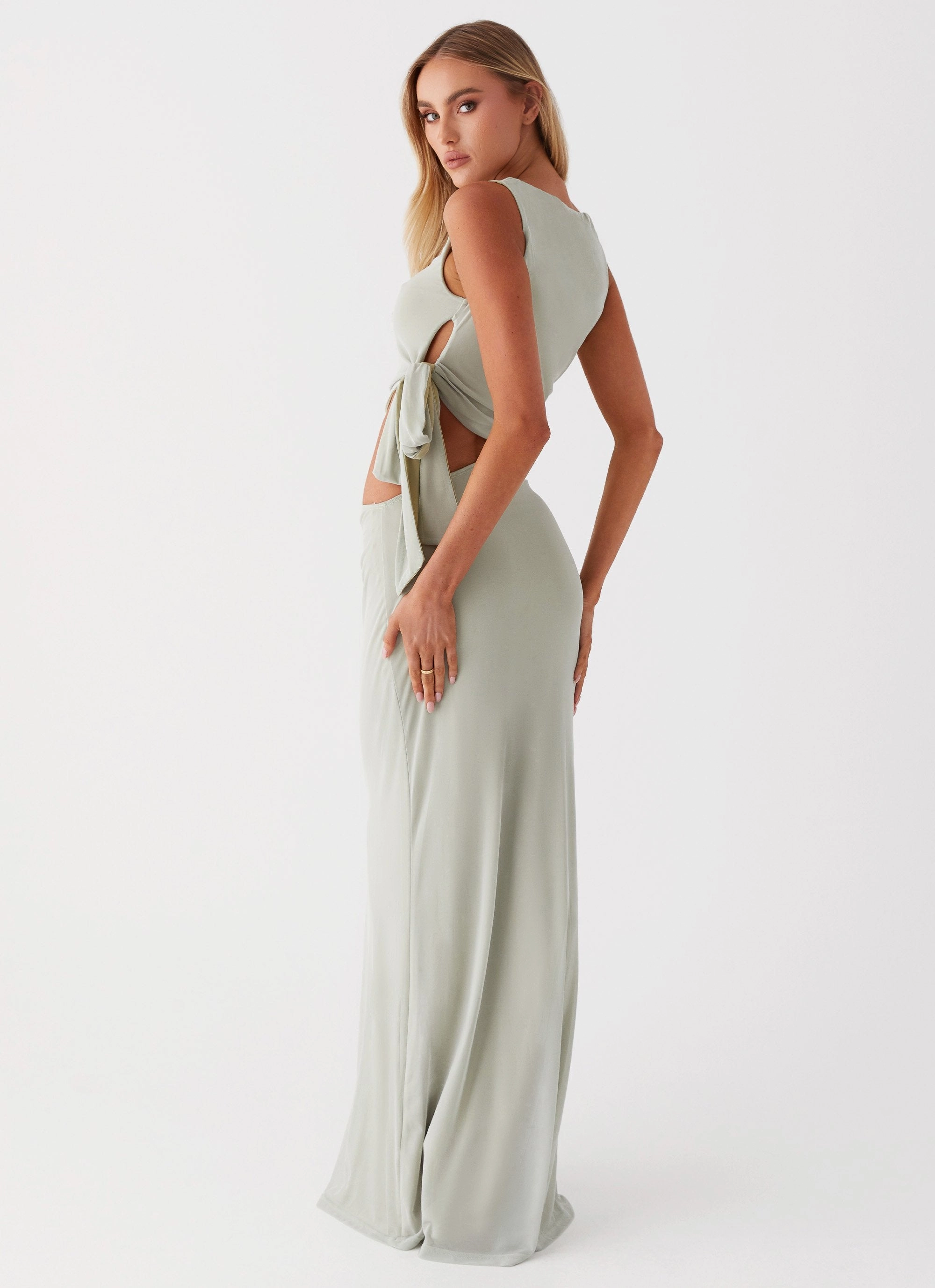 Easy Pairing Soft Texture Sidney Maxi Dress - Sage