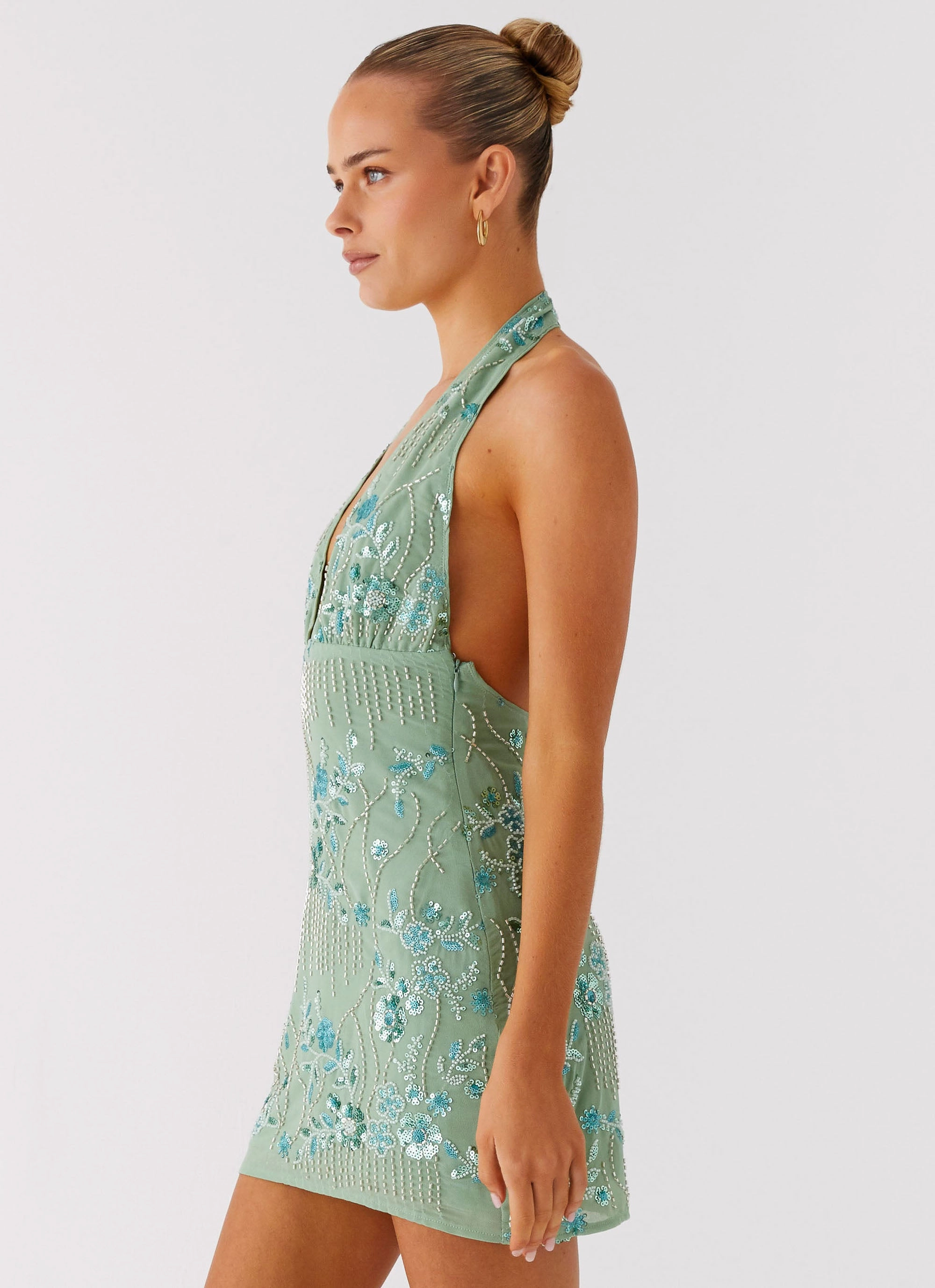 Monet Beaded Mini Dress - Mint New York Fresh Appeal