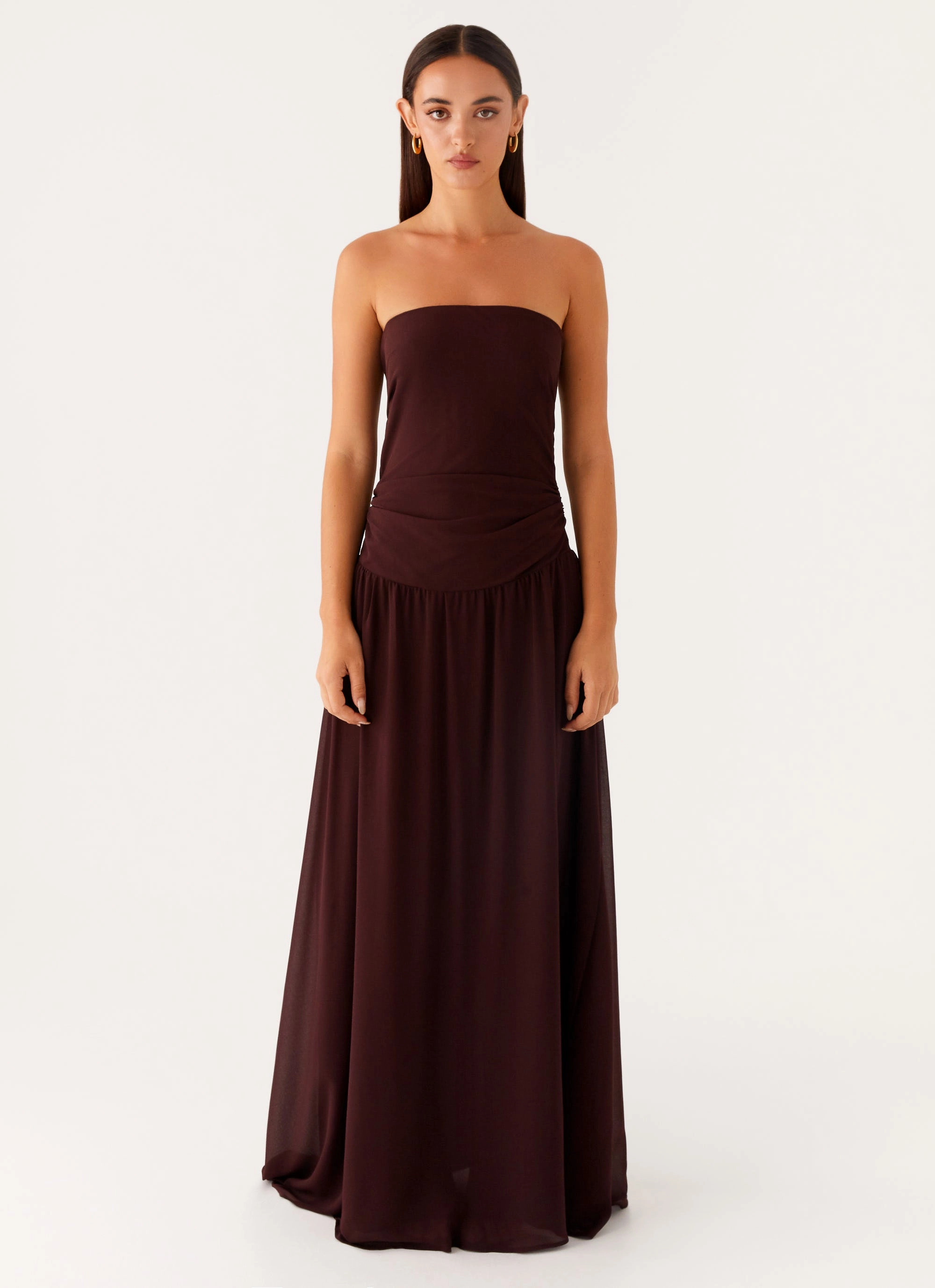 Covia Strapless Maxi Dress - Dark Chocolate Happy Fit Skin Tone