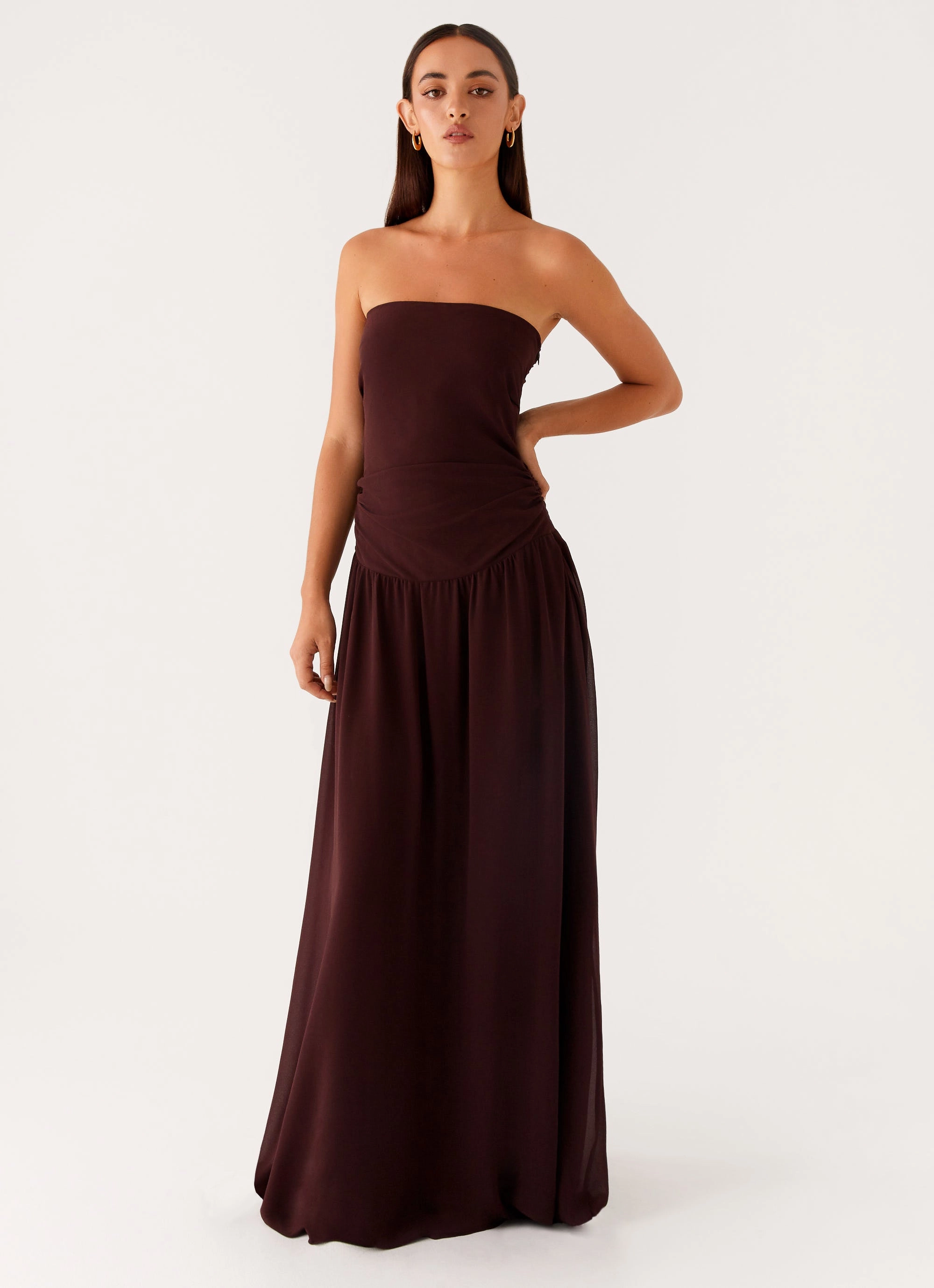 Covia Strapless Maxi Dress - Dark Chocolate Festive Mood Perfect Mood