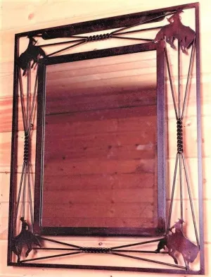 Cowboy Bronc Western Iron Mirror