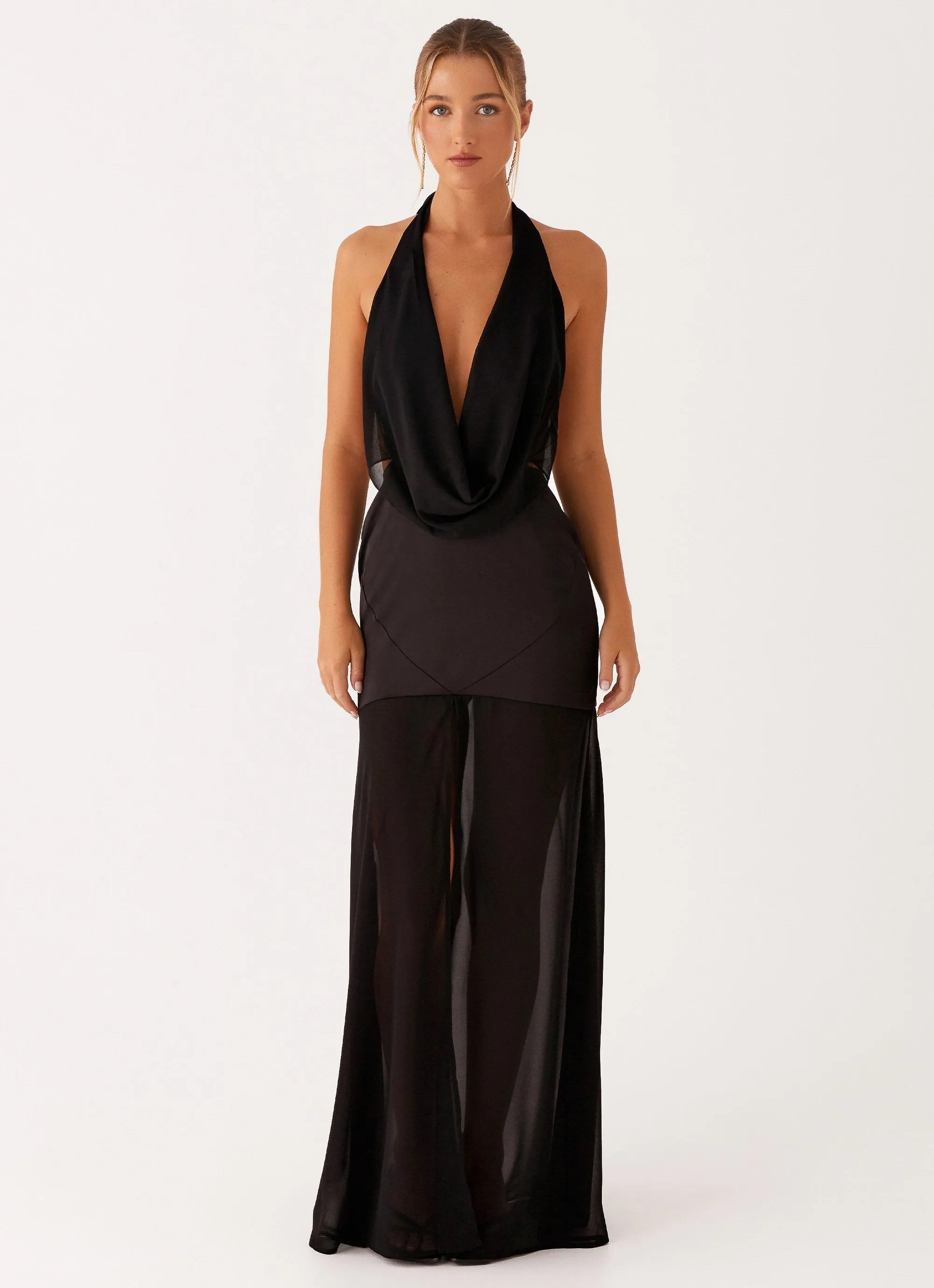 Flowing Layers Timeless Wear Fenella Maxi Dress - Black