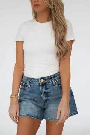 Jane High Rise Short - Distinguished Wash Hip Friendly Pockets