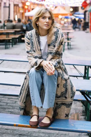 MASON'S DAUGHTER | Coco Robe Coat, Cream Bandana Print Easy Fit