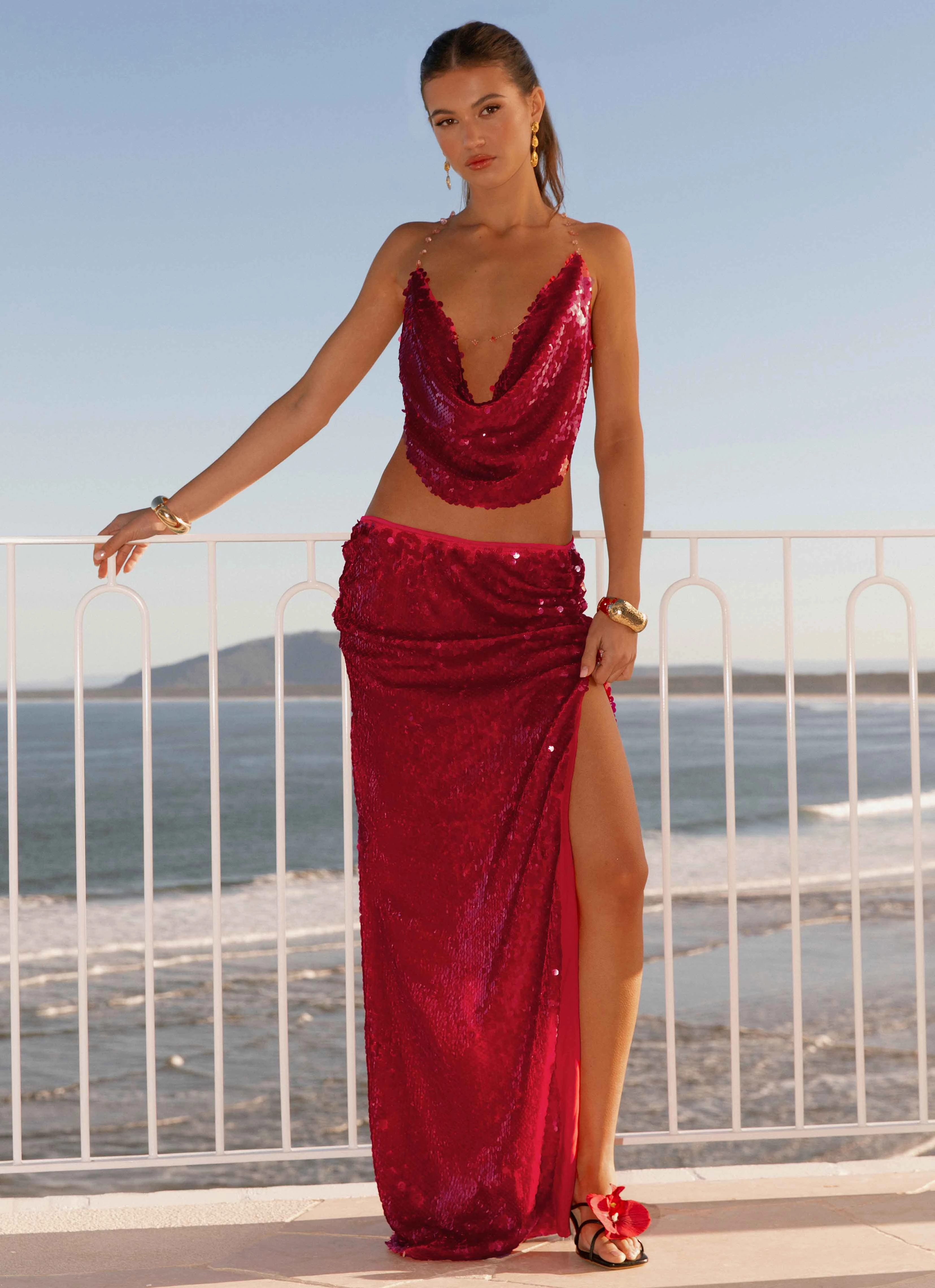 LightweightDesign All Season Wear Amosa Maxi Skirt - Fuchsia