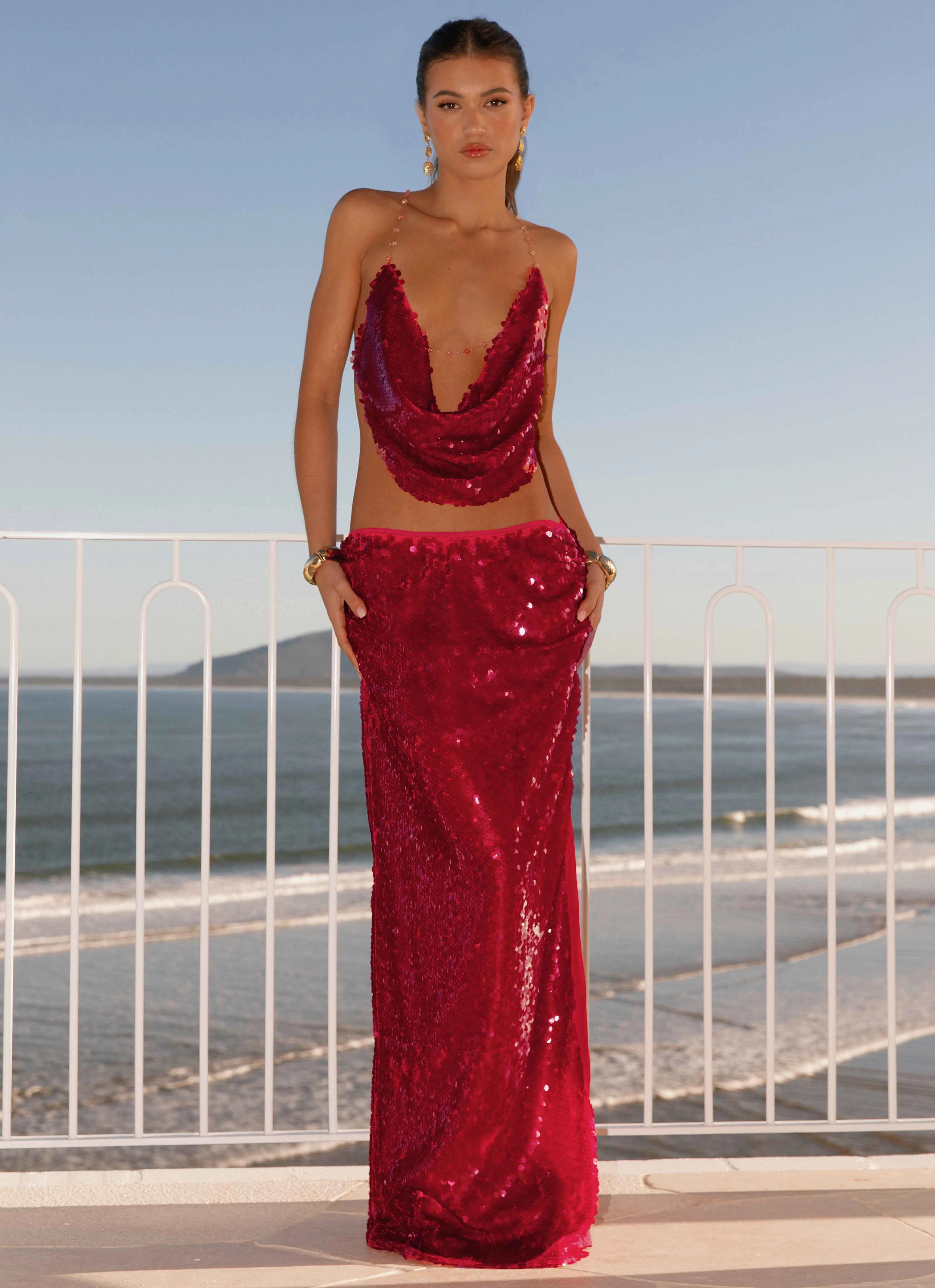 Amosa Maxi Skirt - Fuchsia Active Performance Casual Wear