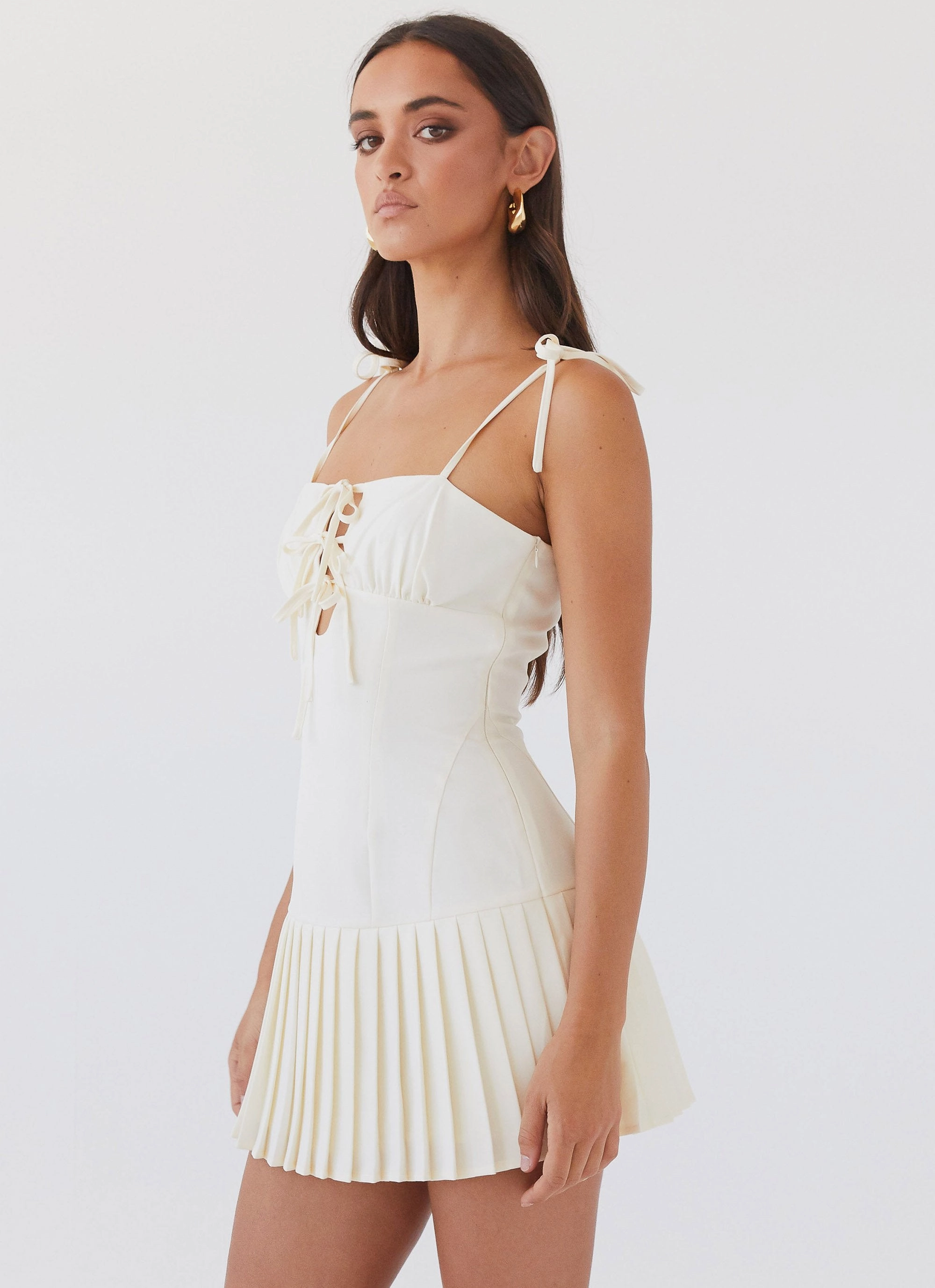 Light Layers Polished Edge Love Seeker Corset Mini Dress - Ivory