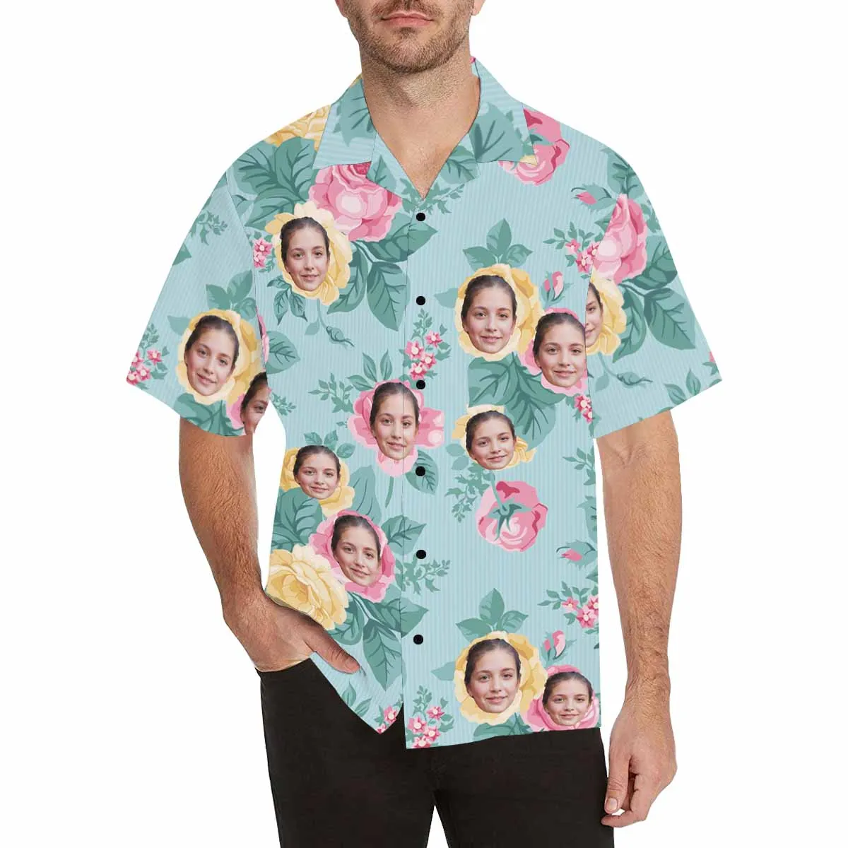 Create Your Own Hawaiian Shirt with Face Summer Time Face Aloha Shirt Customizable Hawaiian Shirts Gift For Him
