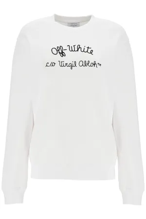 crewneck sweatshirt with OWBA055F24FLE004 WHITE - BLACK
