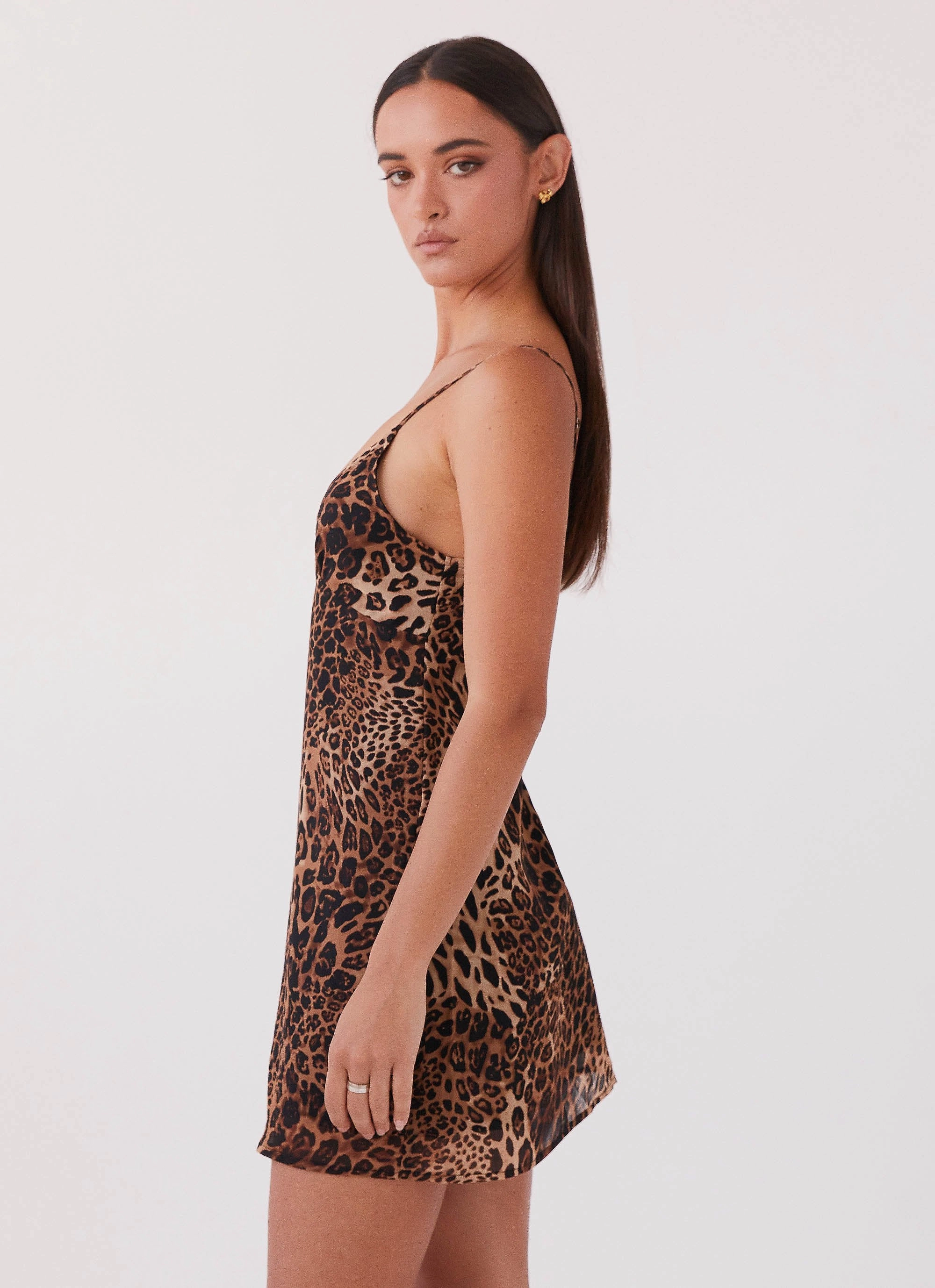 Huda Mini Dress - Leopard Simple Texture Fall Flow