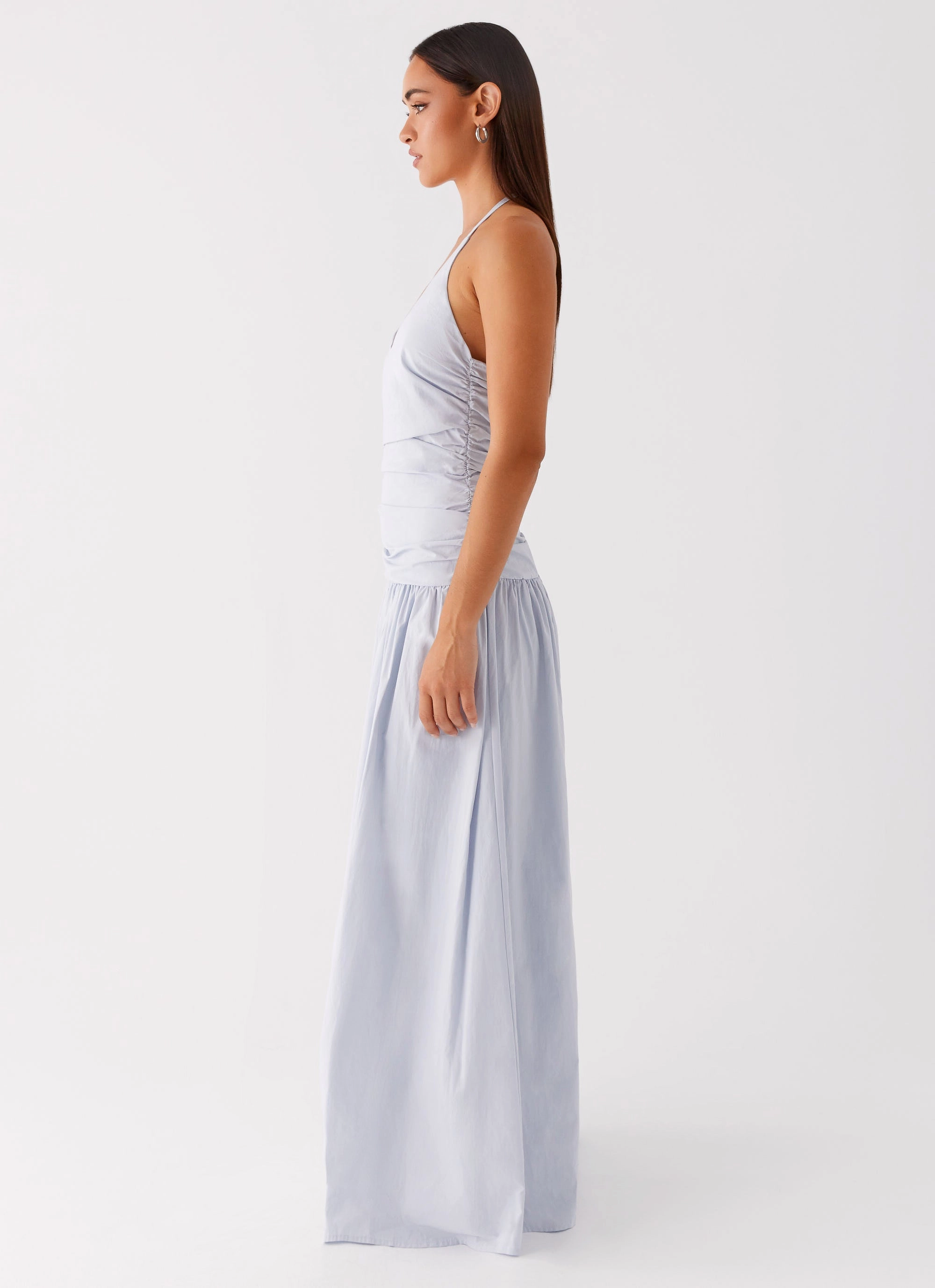 Cristina Halter Maxi Dress - Cornflower Blue Seamless-Look Pure Look