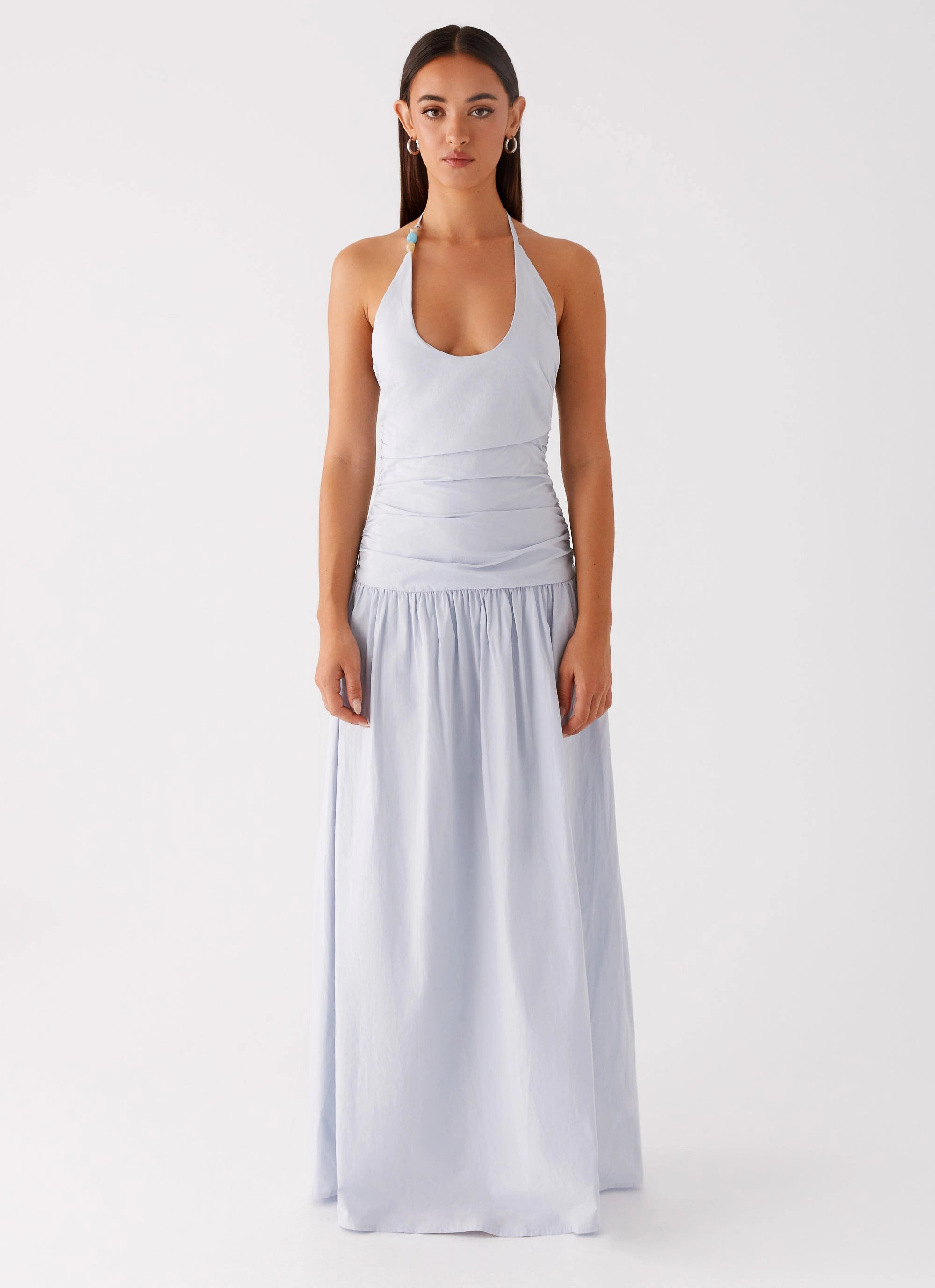 Cristina Halter Maxi Dress - Cornflower Blue Versatile dress for layering