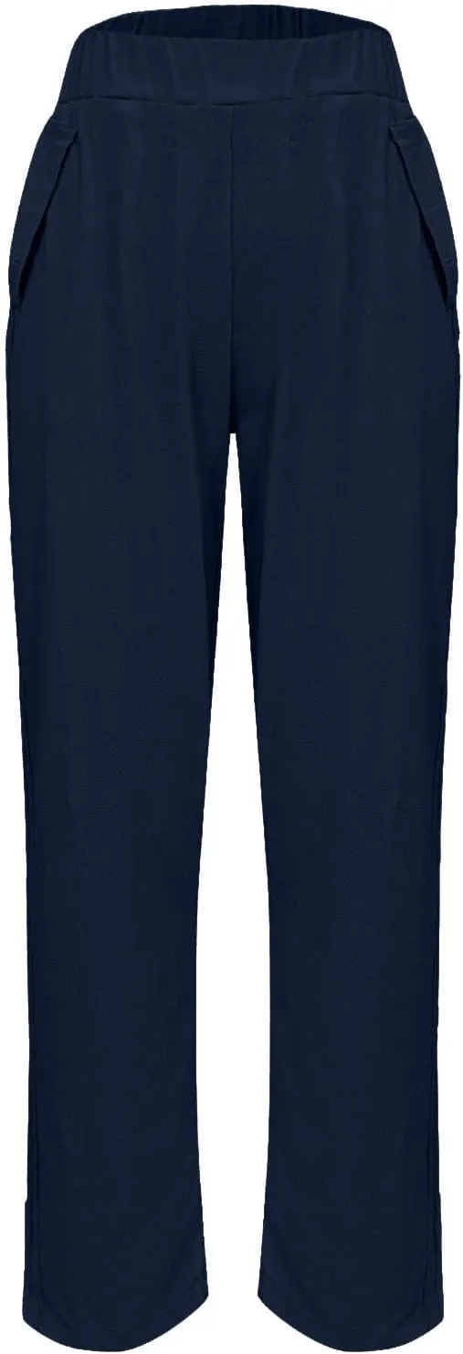 Cropped Wide Leg Pants for Women Tailored Pants Elastic Waist Pant Drawstring Pants Journey Flowy Beach Pants
