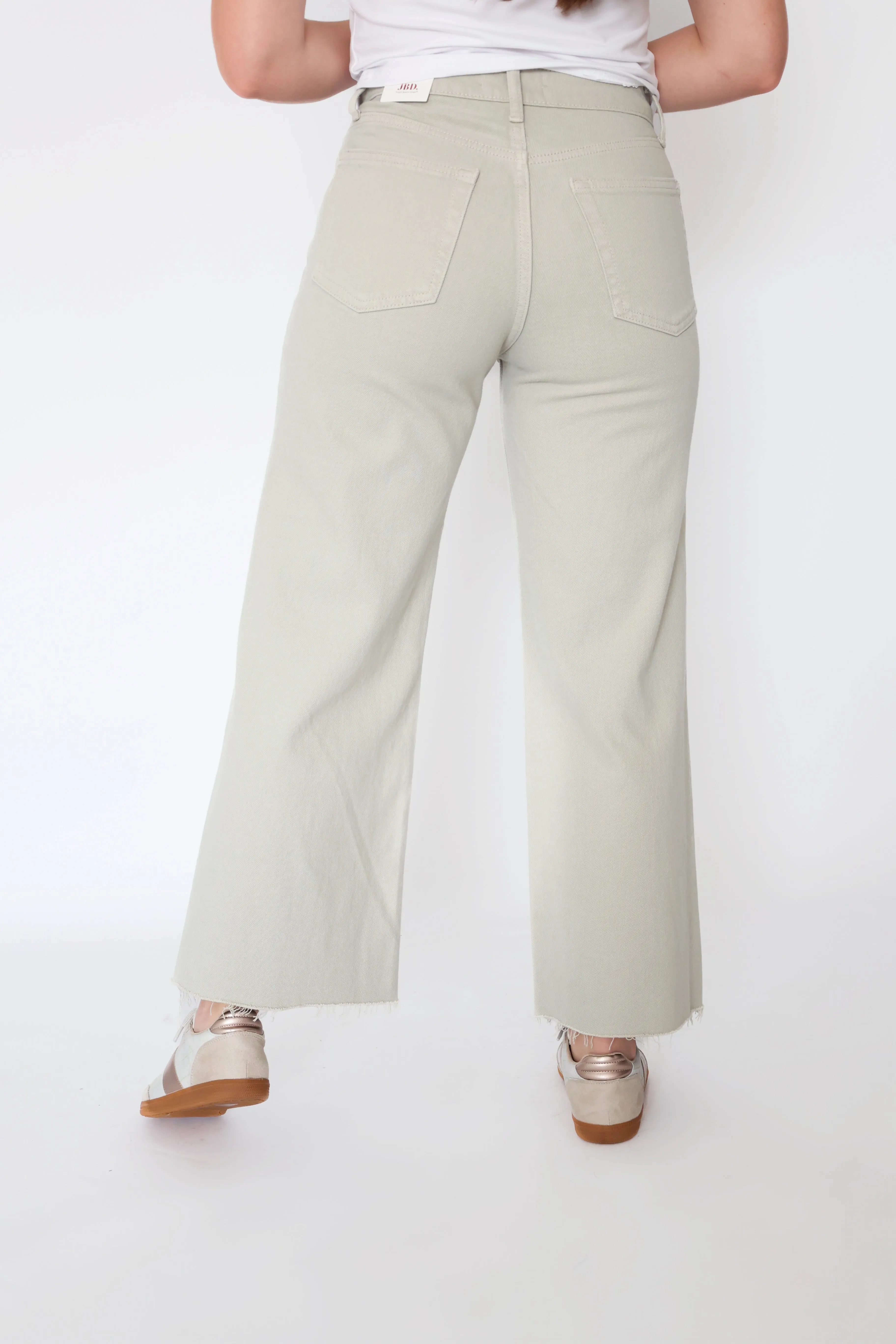 Crosley Wide Leg- Olive Flexible Gusset Wool blend