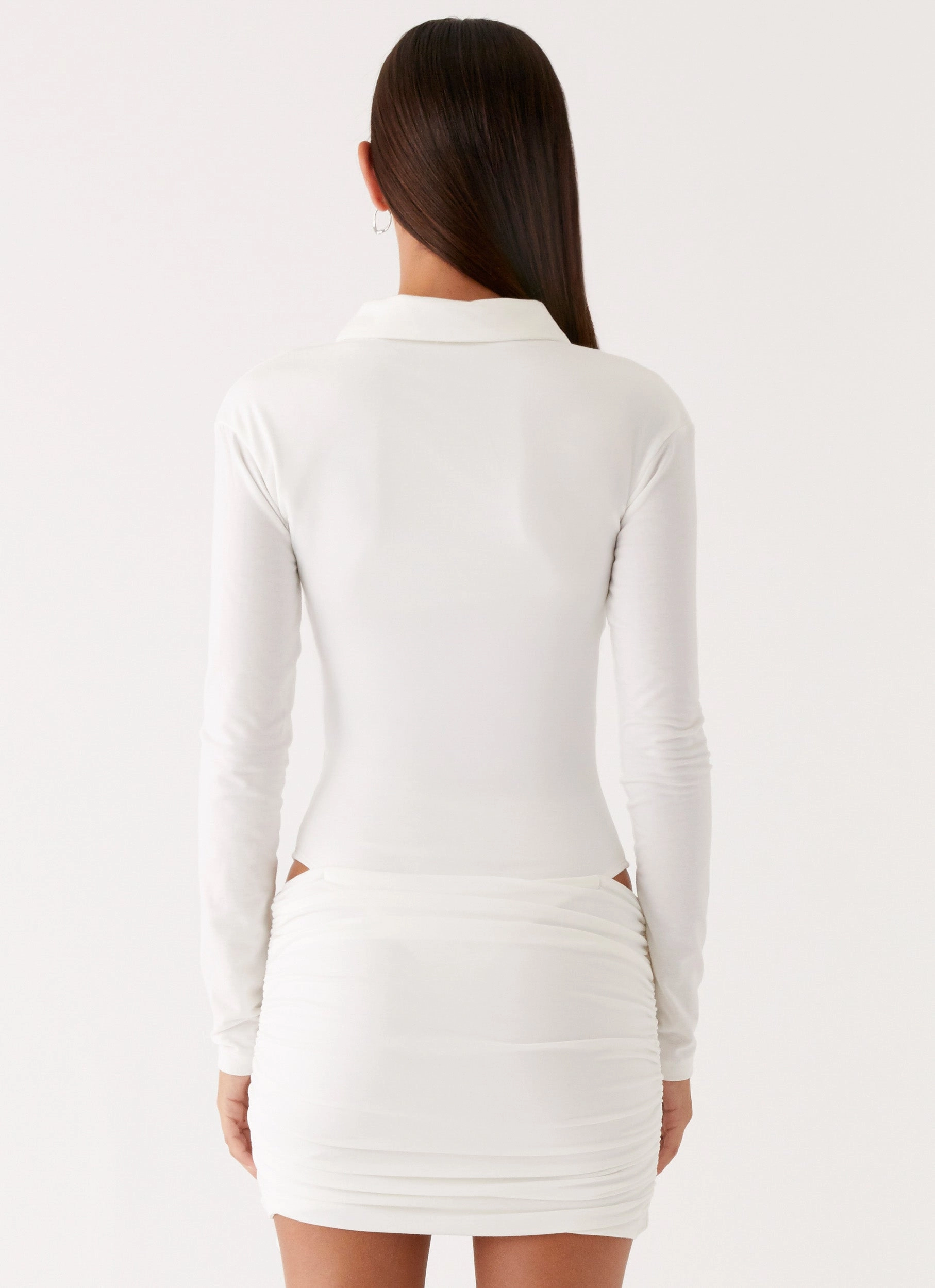 Texture Mood Contrasting Detail Indah Mini Dress - White