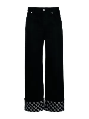 Crystal hotfix cuff jeans