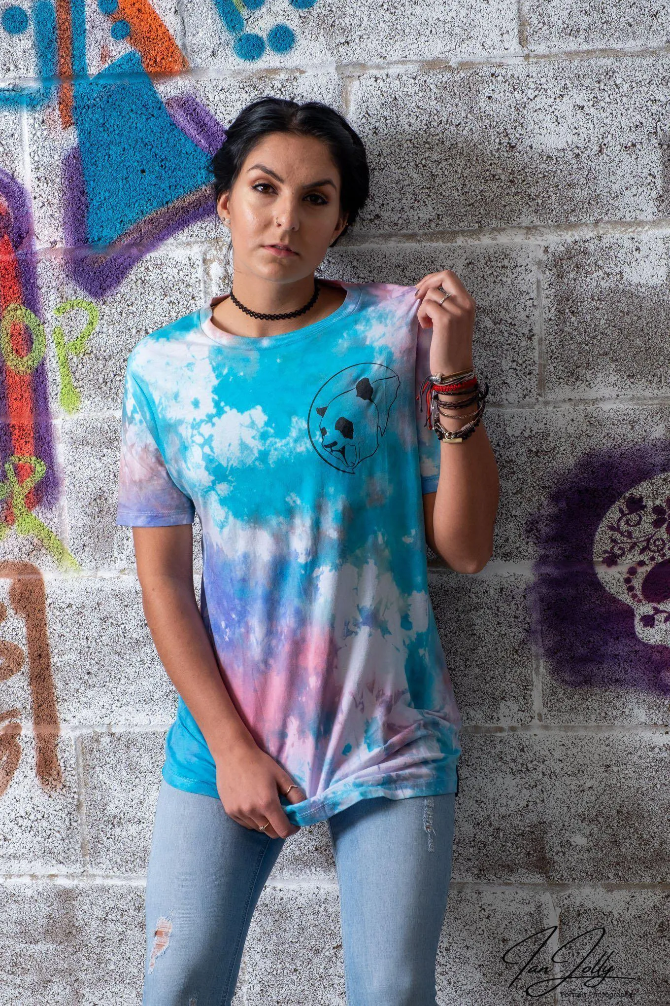 Custom Classic Panda Tie Dye Unisex Long Tee