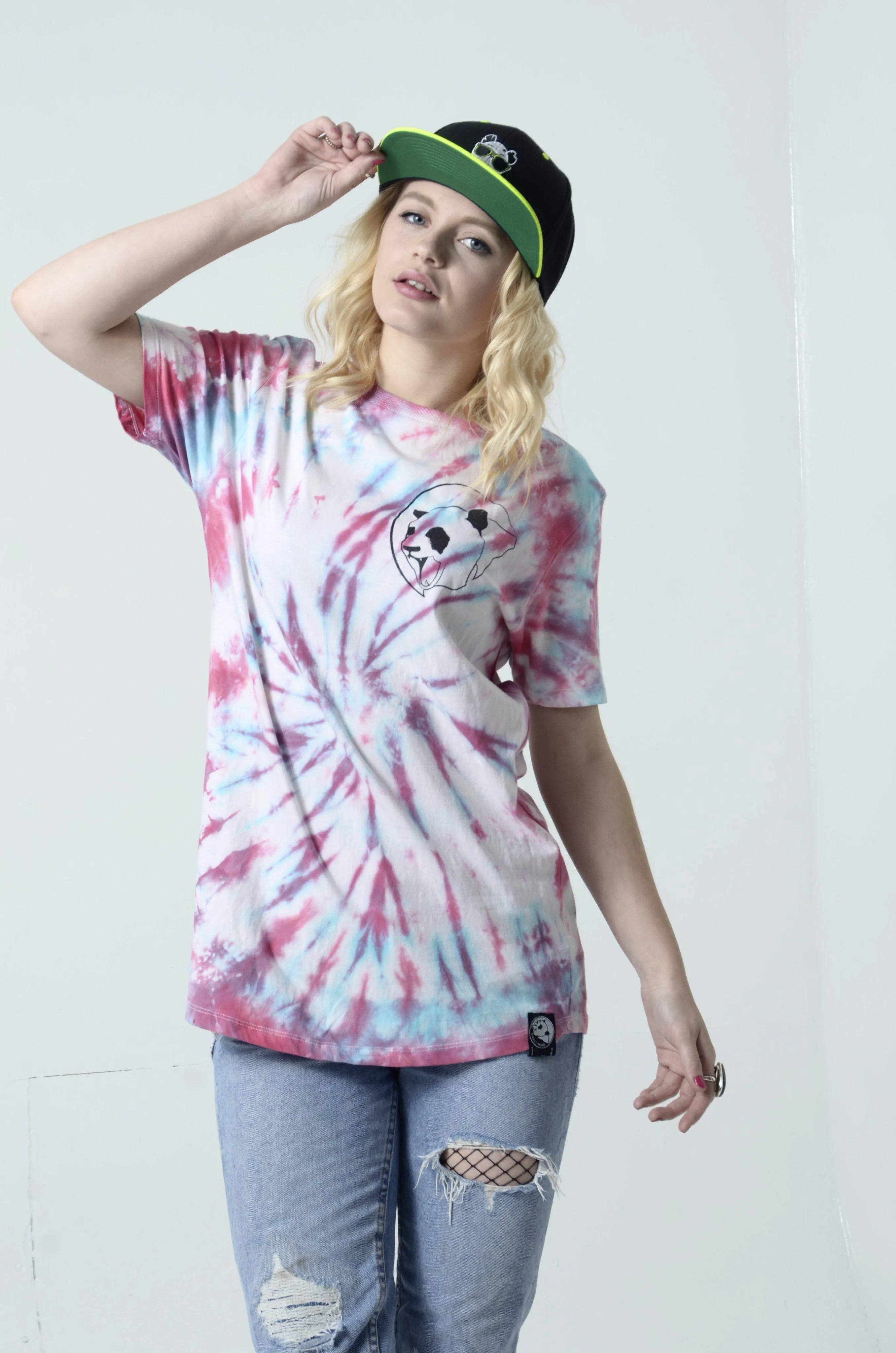 Custom Classic Panda Tie Dye Unisex Long Tee