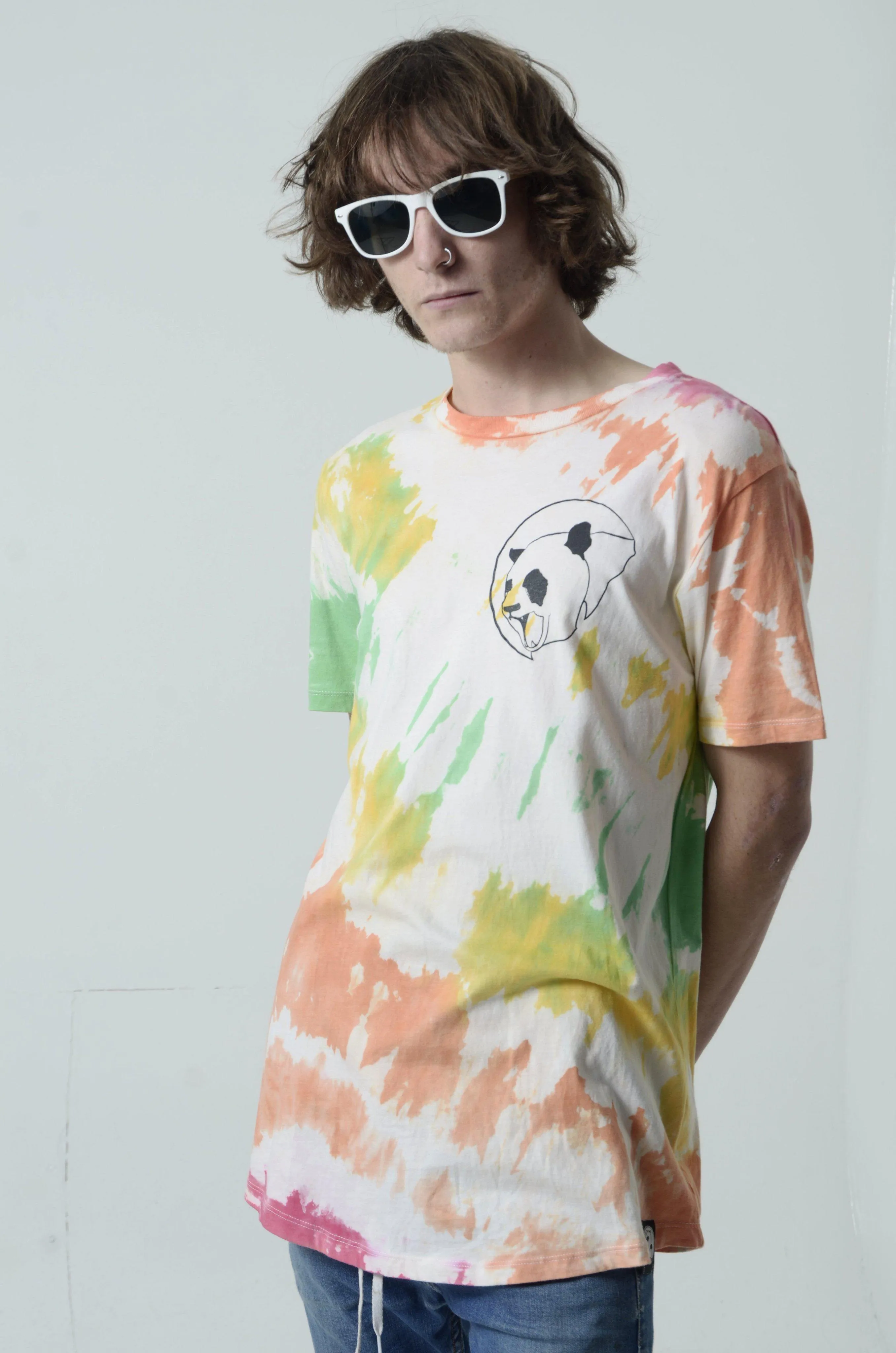 Custom Classic Panda Tie Dye Unisex Long Tee