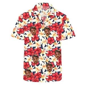 Custom Face Floral Print Hawaiian Shirt Unisex Shirts
