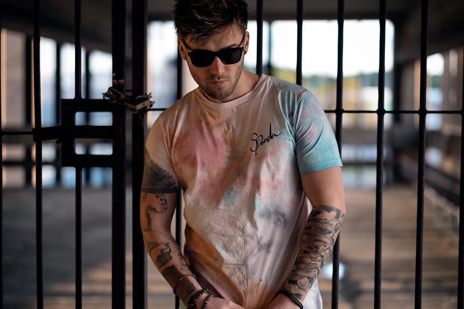 Custom Organic SPanda Tie Dye Unisex Long Tee