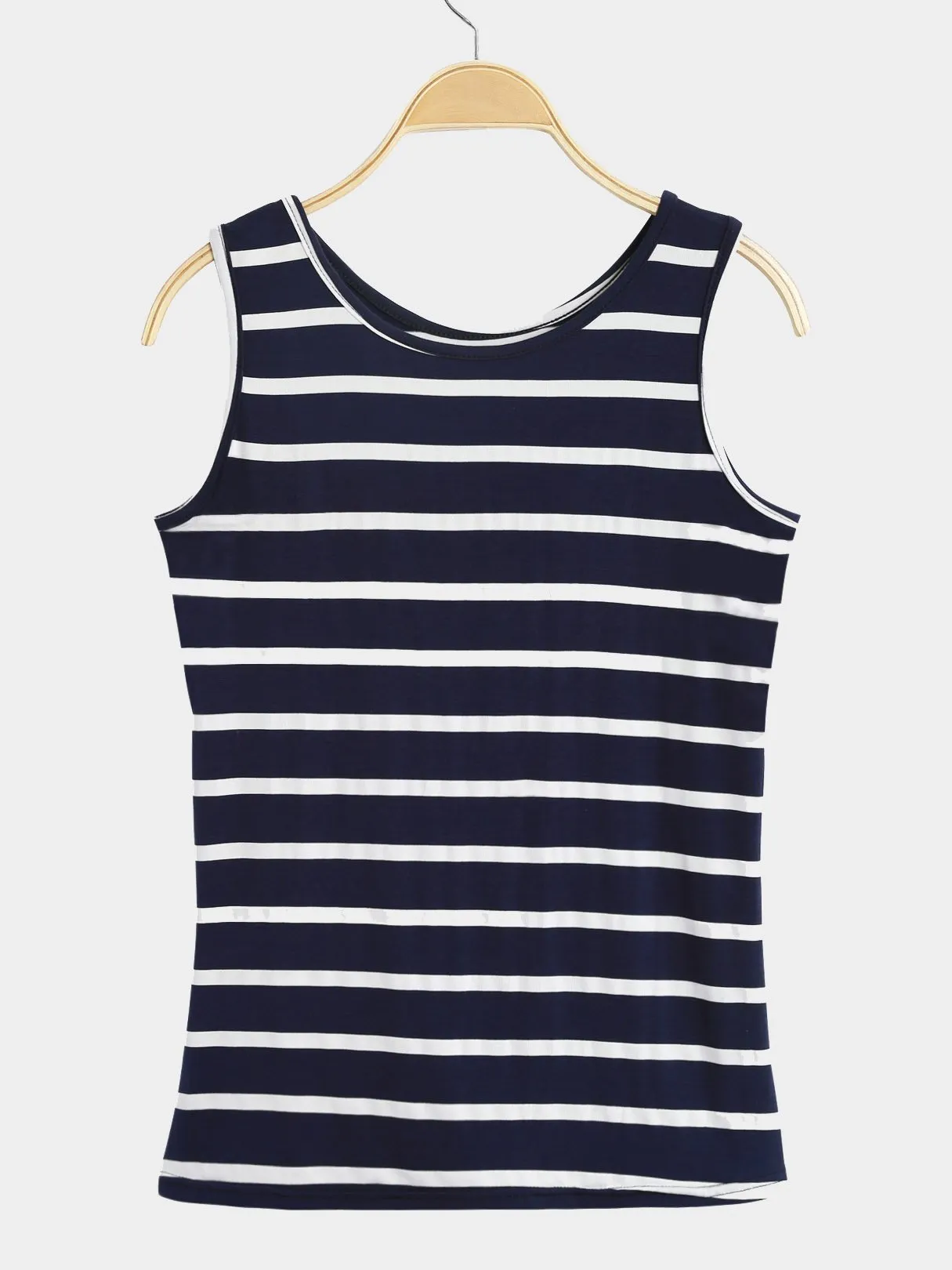 Custom Round Neck Stripe Sleeveless T-Shirts