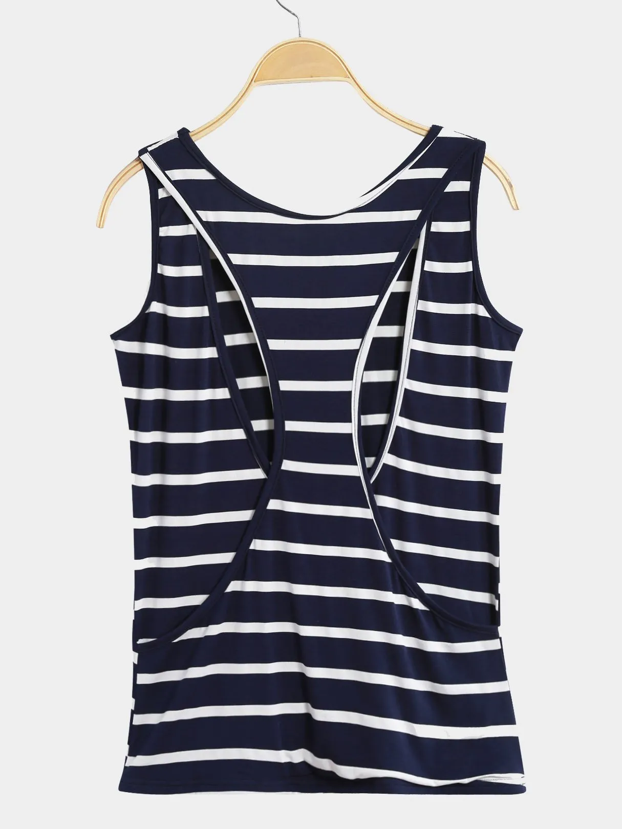 Custom Round Neck Stripe Sleeveless T-Shirts