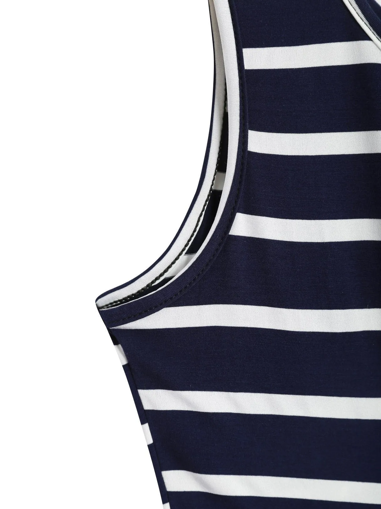 Custom Round Neck Stripe Sleeveless T-Shirts