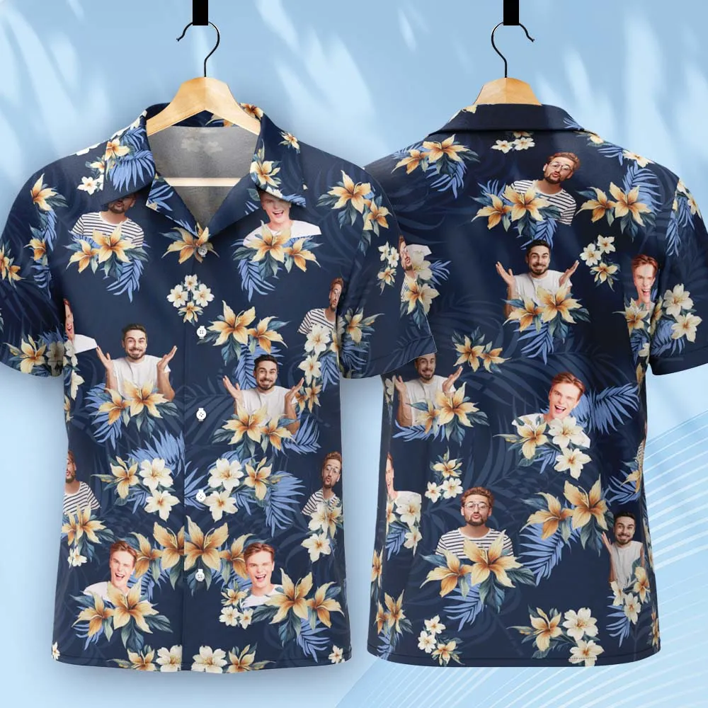 Custom Vintage Hawaiian Shirts With 1-3 Photos Custom Button-down Shirts