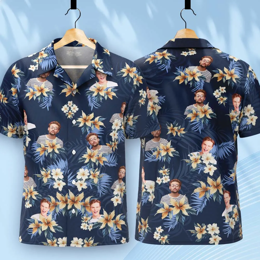 Custom Vintage Hawaiian Shirts With 1-3 Photos Custom Button-down Shirts