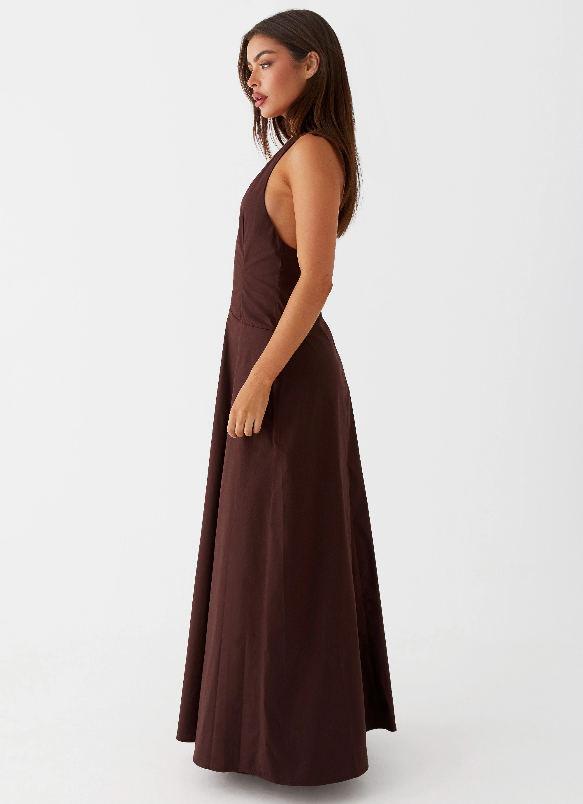 Vestige Maxi Dress - Chocolate Versatile Comfort
