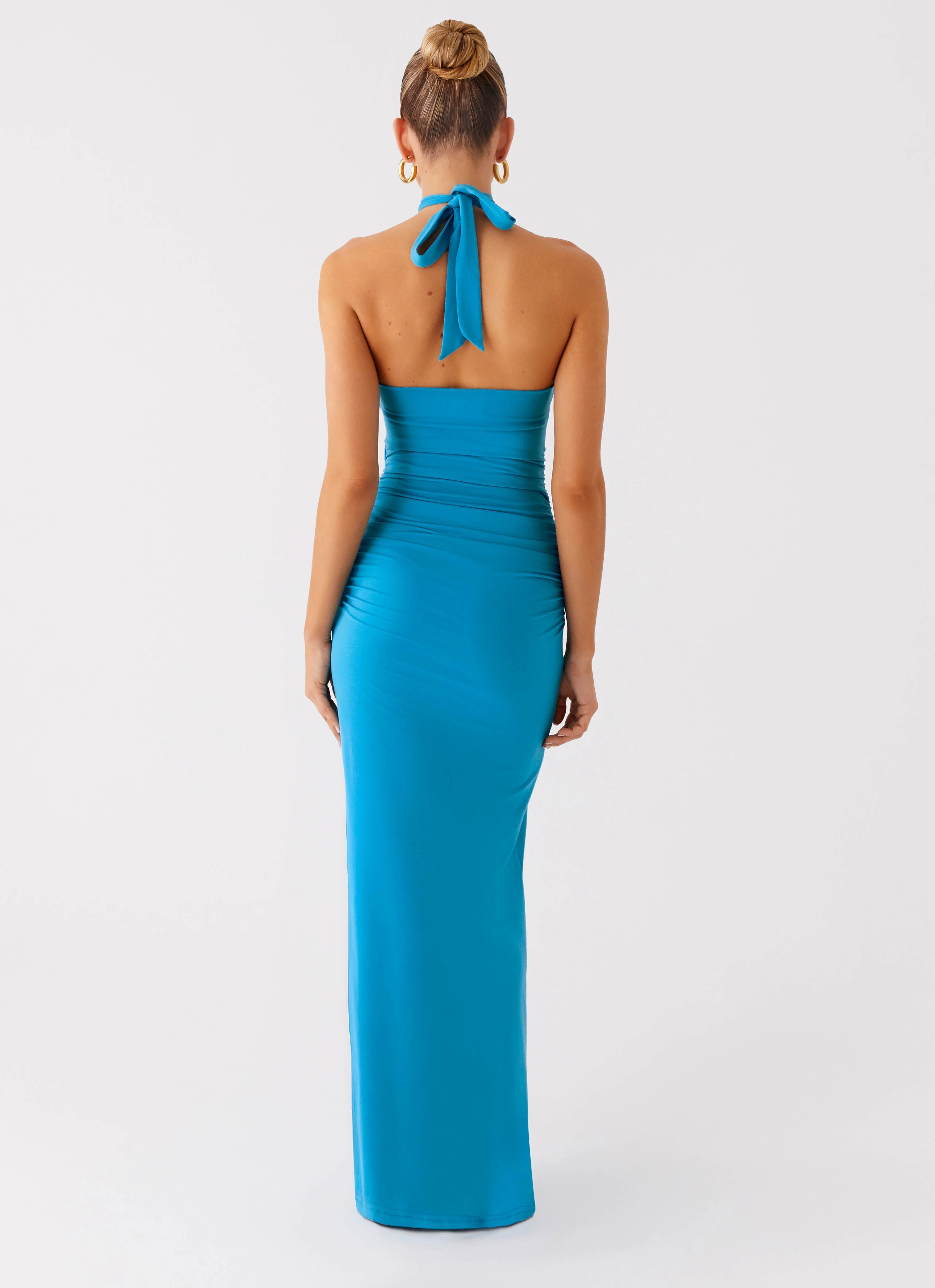 Timeless Piece Chiquita Halter Maxi Dress - Turquoise Blue