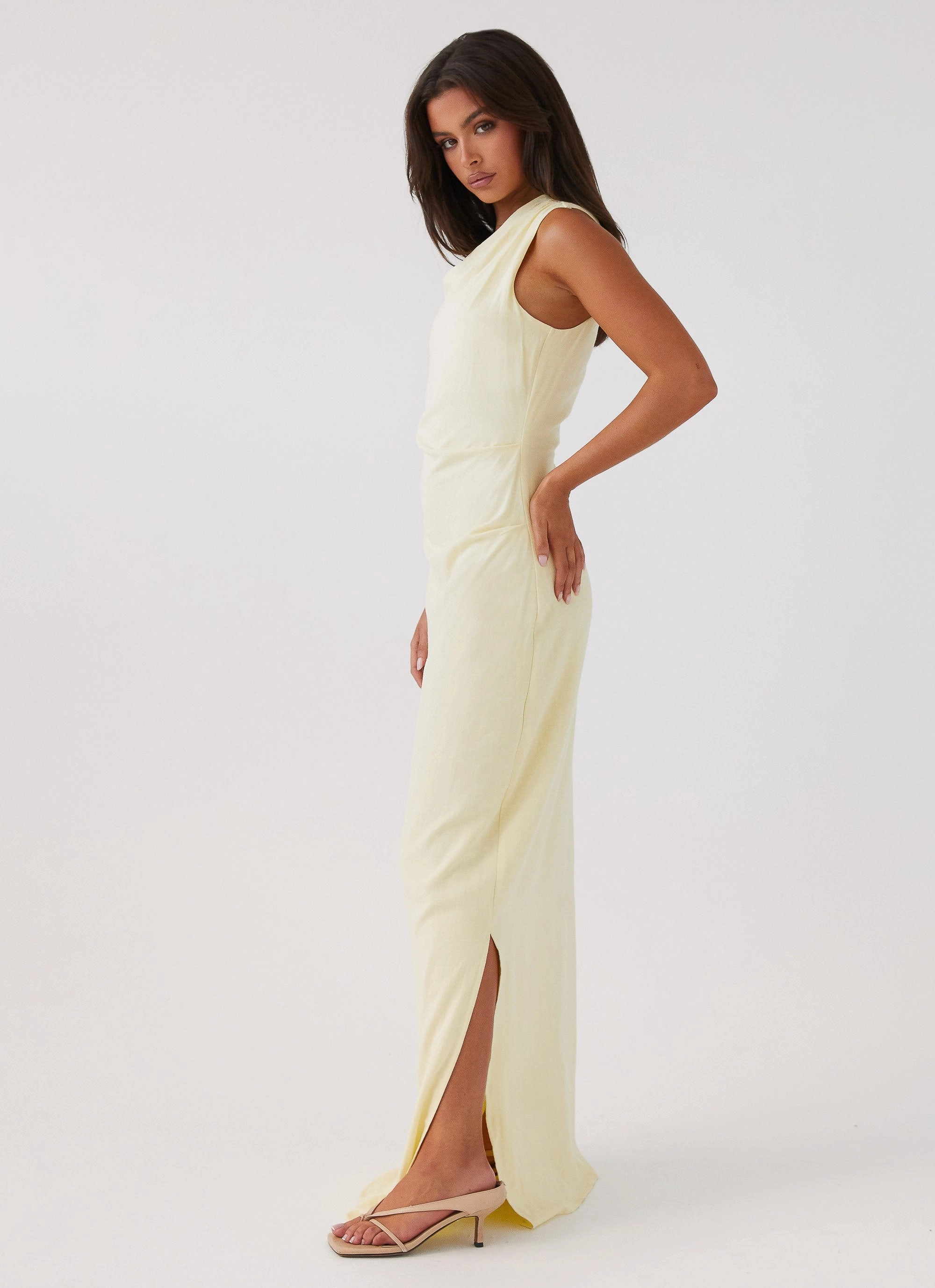 Casual Layers Daffodil Charm Linen Maxi Dress - Sunflower Yellow