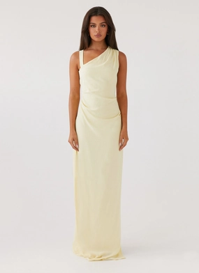 Daffodil Charm Linen Maxi Dress - Sunflower Yellow Flattering Cut Wear