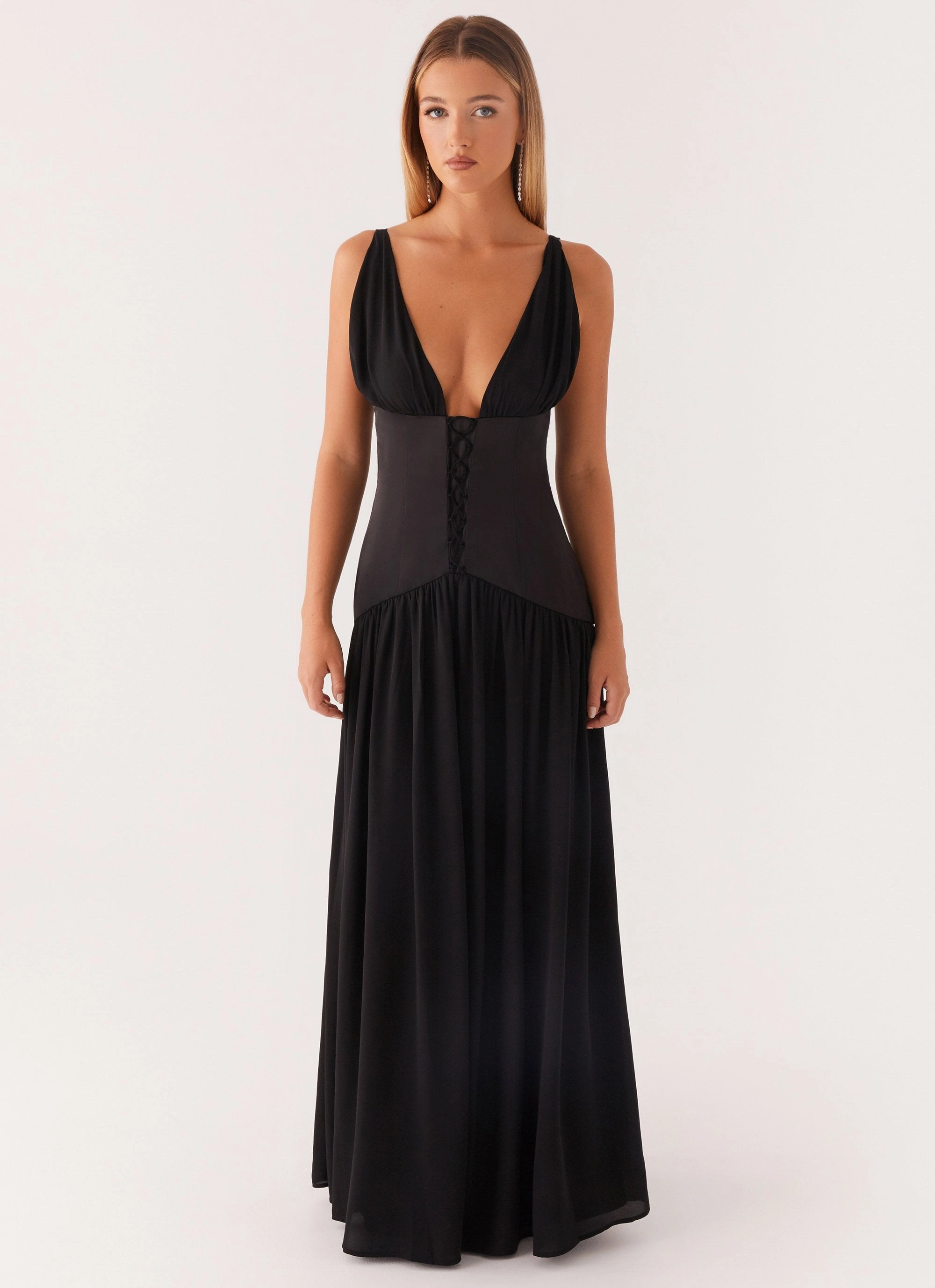 Dafina Satin Maxi Dress - Black Day Romance New Spirit