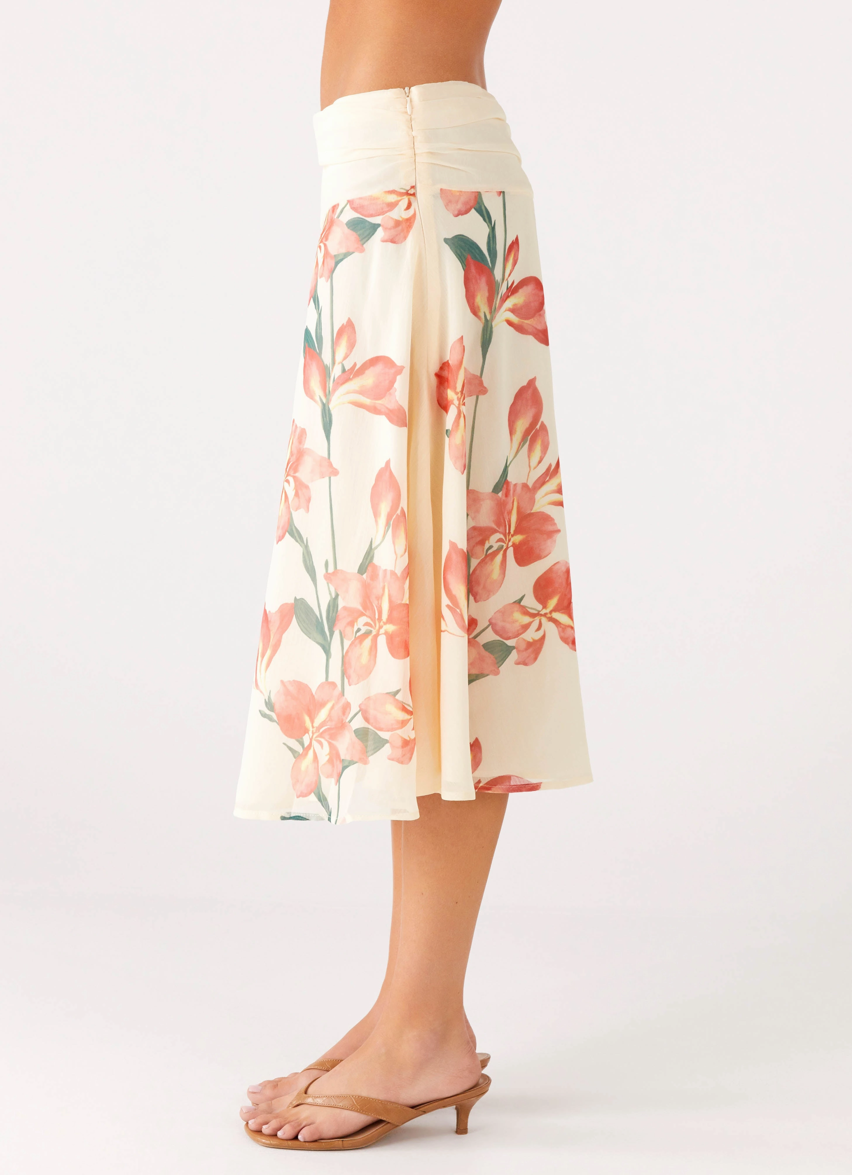 Valley Midi Skirt - Siena Floral Slip Resistant