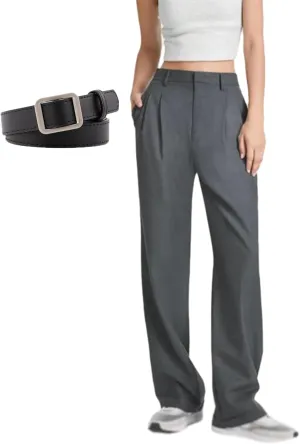 Daisy Grace Wide Leg Trousers, Daisy Grace Trousers Igh Elastic Black Wide-Leg Tailored Business Casual Pants