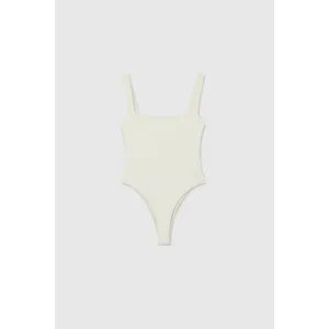 Structured Hemline Odor Control Technology DAL THE LABEL Essential Bodysuit, Ivory